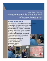 The International Student Journal of Nurse Anesthesia