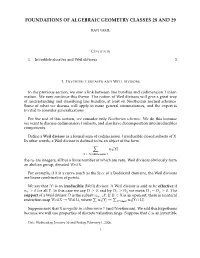 Foundations of Algebraic Geometry Classes 28 and 29