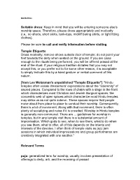 Guidelines for Visiting a Hindu Site