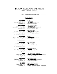 JASON BALLANTINE ASE ACE C U R R I C U L U M V I T a E