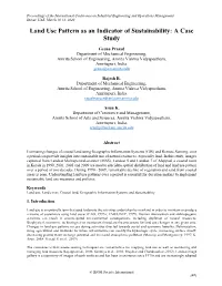 Land Use Pattern As an Indicator of Sustainability: a Case Study
