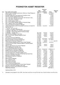 Podington Asset Register