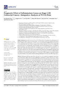 Prognostic Effect of Inflammatory Genes on Stage I–III Colorectal