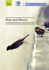 Risk and Return – Foreign Direct Investment and the Rule of Law
