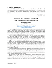 Dewey in His Skivvies, Annotated: the Trouble with Reconstruction