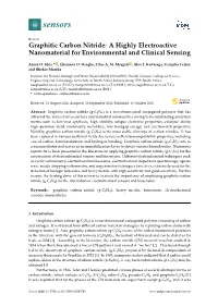 Graphitic Carbon Nitride: a Highly Electroactive Nanomaterial for Environmental and Clinical Sensing
