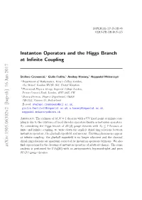 Instanton Operators and the Higgs Branch at Infinite Coupling Arxiv