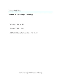 Journal of Toxicologic Pathology
