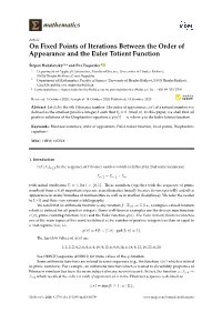 On Fixed Points of Iterations Between the Order of Appearance and the Euler Totient Function