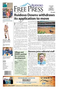 Ruidoso Downs Withdraws Its Application to Move
