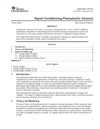 "Signal Conditioning Piezoelectric Sensors"