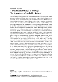 4 Institutional Change in Norway: the Importance of the Public Sphere6