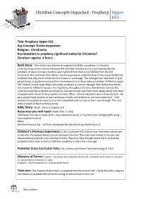 Christian Concepts Unpacked- Prophecy Upper