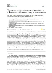 Disparities in Height and Urban Social Stratification in the First Half