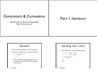 Generators & Coroutines Part 1: Iterators