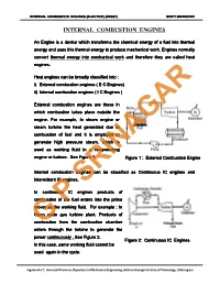 Internal Combustion Engines (Elective) (Me667) Sixth Semester