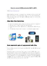 PDF Guide of How to Convert DRM Protected M4P To
