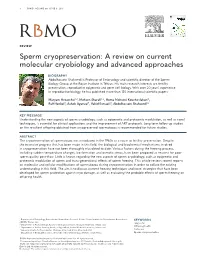 Sperm Cryopreservation: a Review on Current Molecular Cryobiology and Advanced Approaches