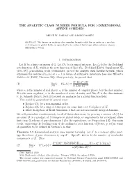 The Analytic Class Number Formula for 1-Dimensional Affine Schemes