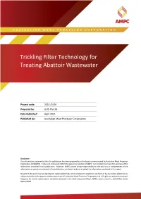 Trickling Filter Technology for Treating Abattoir Wastewater