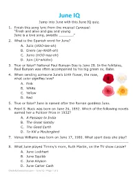 June IQ Jump Into June with This June IQ Quiz