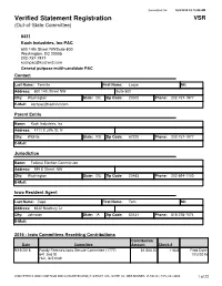 Verified Statement Registration VSR (Out-Of-State Committee)