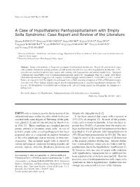 A Case of Hypothalamic Panhypopituitarism with Empty Sella Syndrome: Case Report and Review of the Literature