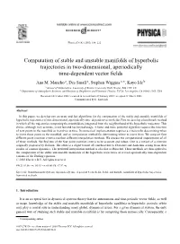 Computation of Stable and Unstable Manifolds of Hyperbolic Trajectories in Two-Dimensional, Aperiodically Time-Dependent Vector ﬁelds Ana M