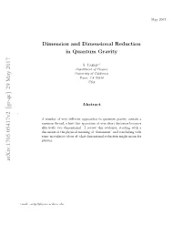 Dimension and Dimensional Reduction in Quantum Gravity