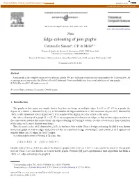 Edge-Colouring of Join Graphs Caterina De Simonea, C.P