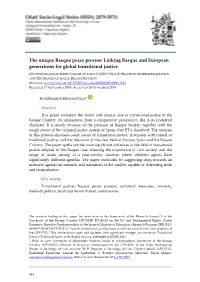 Linking Basque and European Generations for Global Transitional Justice