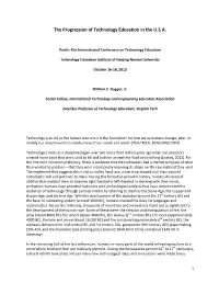 The Progression of Technology Education in the U.S.A