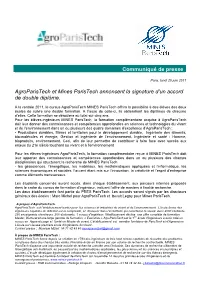 Agroparistech Et Mines Paristech Annoncent La Signature D'un Accord