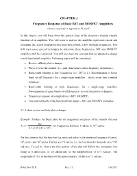 CHAPTER 3 Frequency Response of Basic BJT and MOSFET Amplifiers (Review Materials in Appendices III and V)