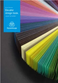 Elevator Design Book. Synergy ® and Evolution ® Design Contents