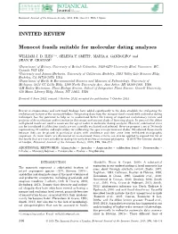 Monocot Fossils Suitable for Molecular Dating Analyses