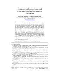 Nonlinear Oscillator Metamaterial Model: Numerical and Experimental Veriﬁcation