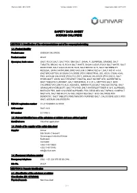 Safety Data Sheet Sodium Chloride
