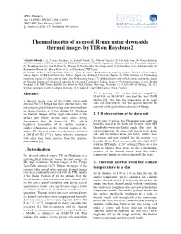 Thermal Inertia of Asteroid Ryugu Using Dawn-Side Thermal Images by TIR on Hayabusa2