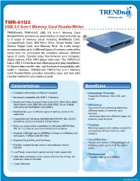 USB 2.0 6-In-1 Memory Card Reader/Writer