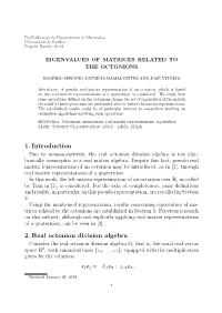 1. Introduction 2. Real Octonion Division Algebra