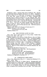 ALUMNI of SYRACUSE UNIVERSITY Bookkeeper, I878--9
