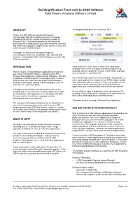 Building Windows Front Ends to SAS Software