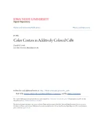 Color Centers in Additively Colored Csbr David W