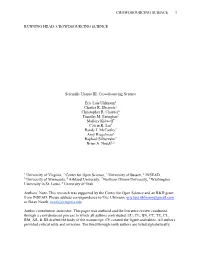 CROWDSOURCING SCIENCE Scientific Utopia