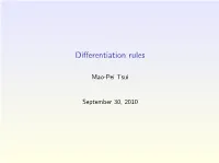 Differentiation Rules