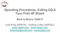 Operating Procedures, Calling CQ & Your First HF Shack