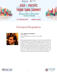 Participant Biographies