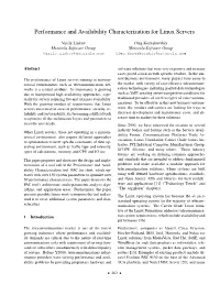 Performance and Availability Characterization for Linux Servers