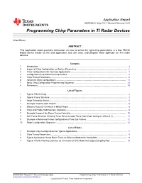 Programming Chirp Parameters in TI Radar Devices (Rev. A)